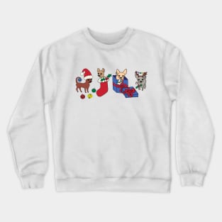 Christmas Chihuahuas - Smooth Coat Chihuahuas - Christmas Chihuahua Tee Crewneck Sweatshirt